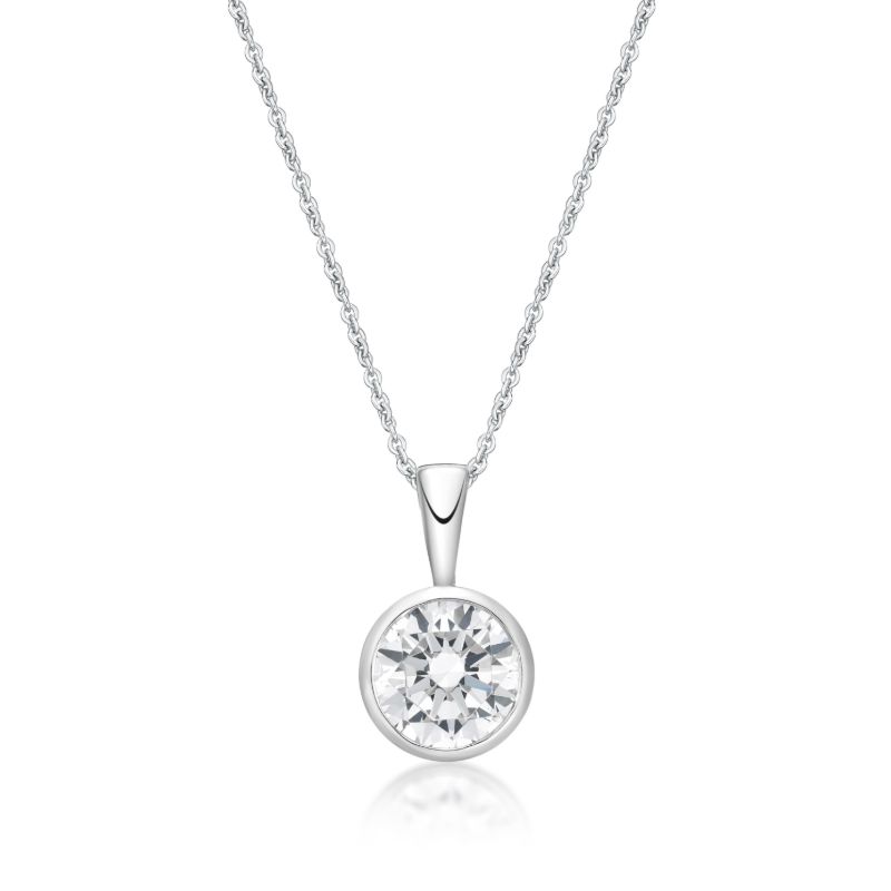 Picture of APRIL           , 5mm BEZEL PENDANT with CHAIN